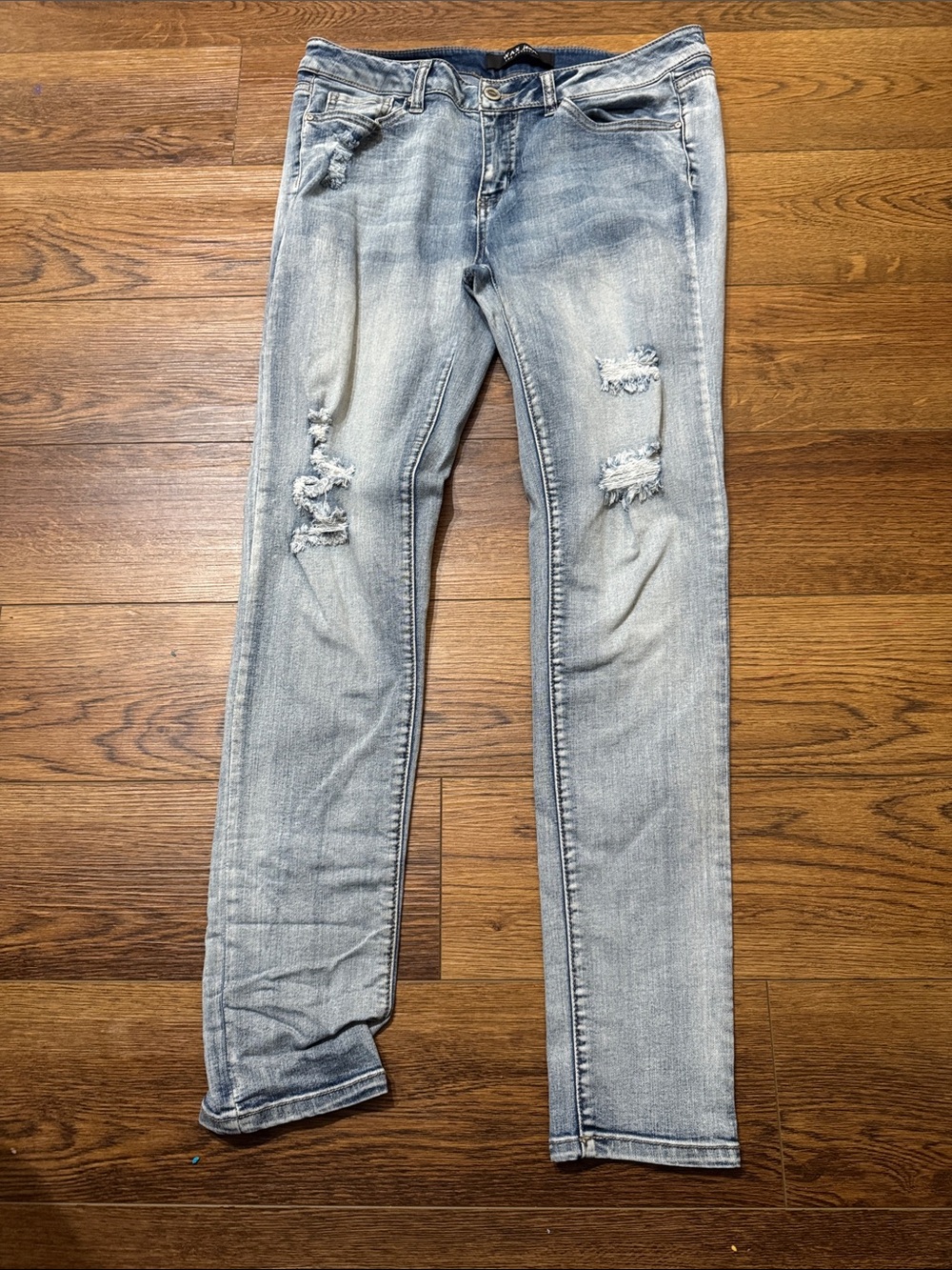 Wax Jean Light Blue Distressed Skinny Jeans